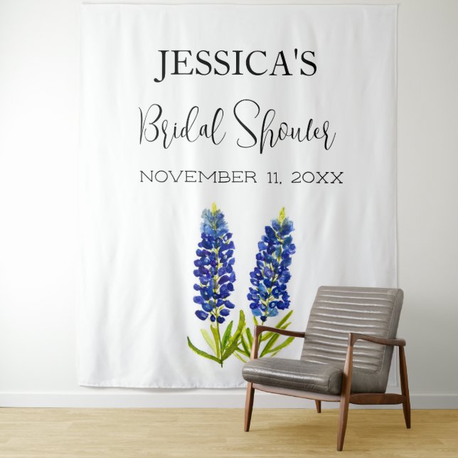 Bluebonnets Blume Brautparty Begrüßungszeichen Wandteppich (Beispiel)