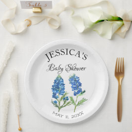 Bluebonnets Blume Texas Baby Shower Girl Pappteller