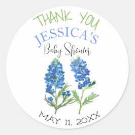 Bluebonnets Blume Texas Baby Shower Girl Runder Aufkleber