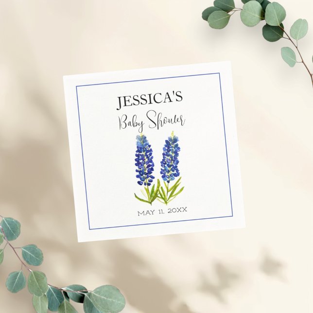 Bluebonnets Blume Texas Baby Shower Girl Serviette (Von Creator hochgeladen)