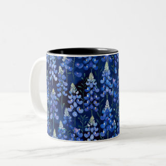 Bluebonnets - dunkelblaue Texas-Blume Zweifarbige Tasse