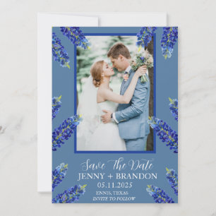 Bluebonnets Elegantes Foto Save The Date