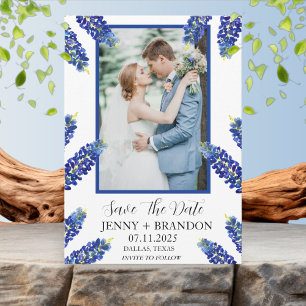 Bluebonnets Elegantes Foto Save The Date