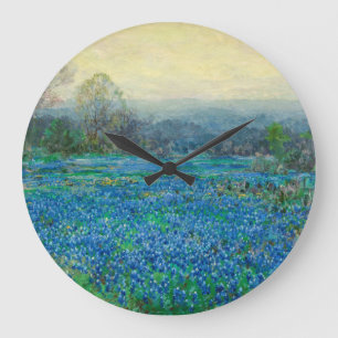 Bluebonnets-Feld, 1918-1920, von Julian Onderdon Große Wanduhr