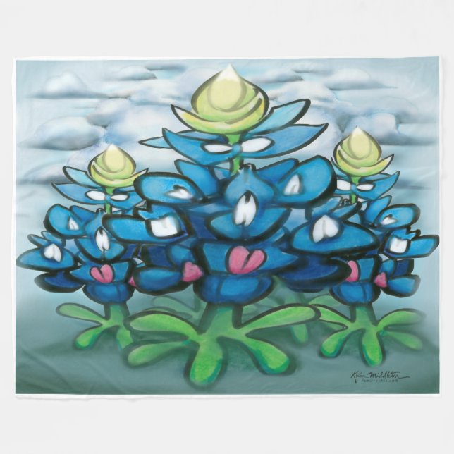 Bluebonnets Fleece Blanket (Vorderseite (Horizontal))