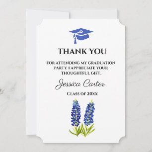 Bluebonnets Floral Abschluss Danke Einladung