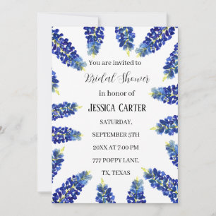 Bluebonnets Floral Watercolor Boho Brautparty Einladung