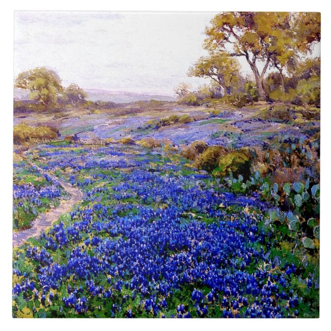 Bluebonnets in Twilight, nördlich von San Antonio, Fliese (Vorderseite)