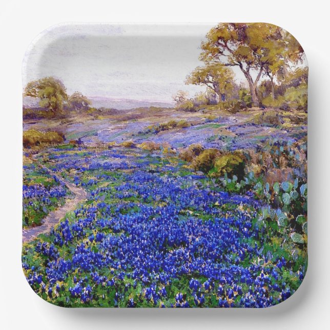 Bluebonnets in Twilight, nördlich von San Antonio, Pappteller (Vorderseite)