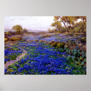 Bluebonnets in Twilight, nördlich von San Antonio Poster