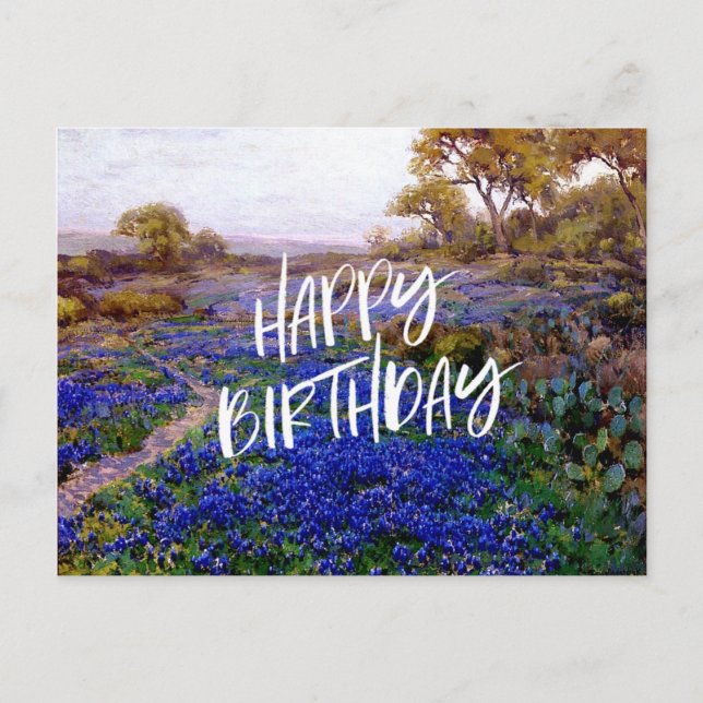 Bluebonnets in Twilight, nördlich von San Antonio Postkarte (Vorderseite)