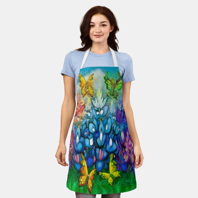 Bluebonnets Pixies Rainbow Party Schürze (Getragen)