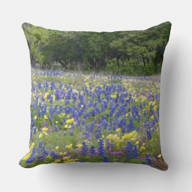 Bluebonnets, Primrose und Phlox Kissen (Vorderseite)