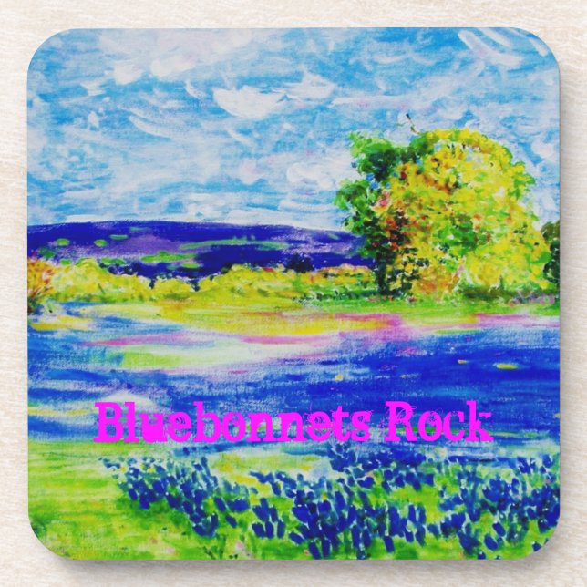 Bluebonnets Rock Getränkeuntersetzer (Vorderseite)