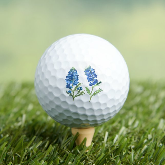 Bluebonnets Texas Blue Floral Golfer Wasserfarbe Golfball (Insitu T-Shirt)