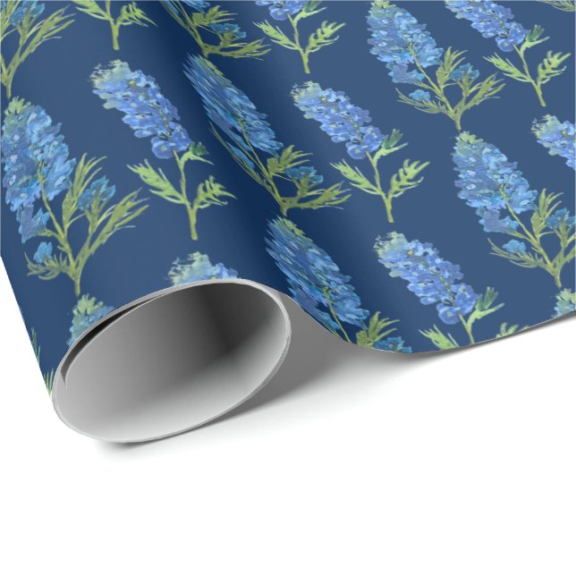 Bluebonnets Texas Blue Flowers Geschenkpapier (Rolleneckpunkt)