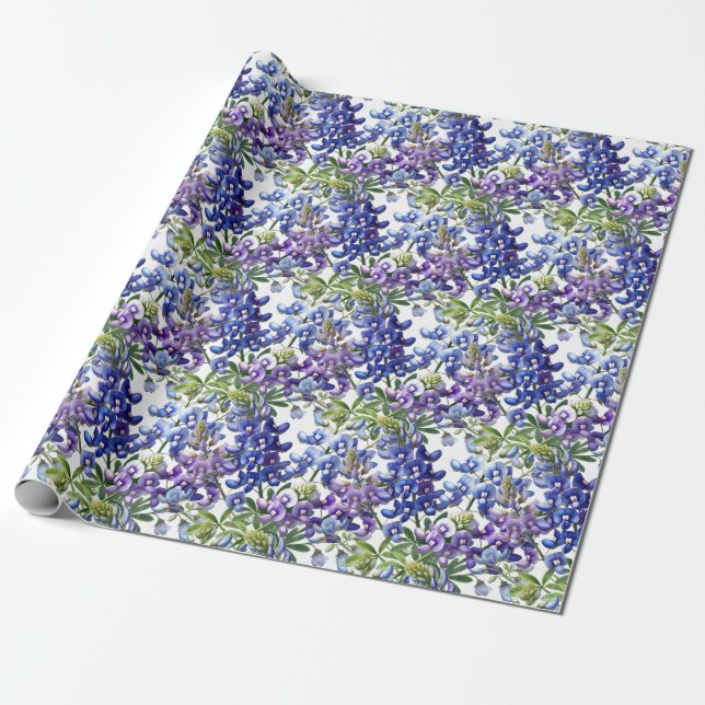 Bluebonnets Texas Blue Flowers Geschenkpapier (Ungerollt)
