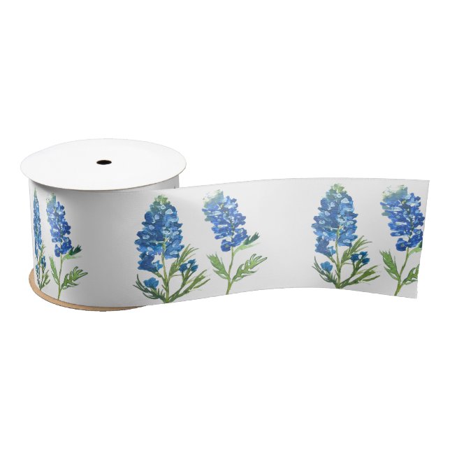 Bluebonnets Texas Blue Flowers Satinband (Spule)