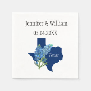 Bluebonnets Texas Blume Aquarell Blumenzehen Serviette