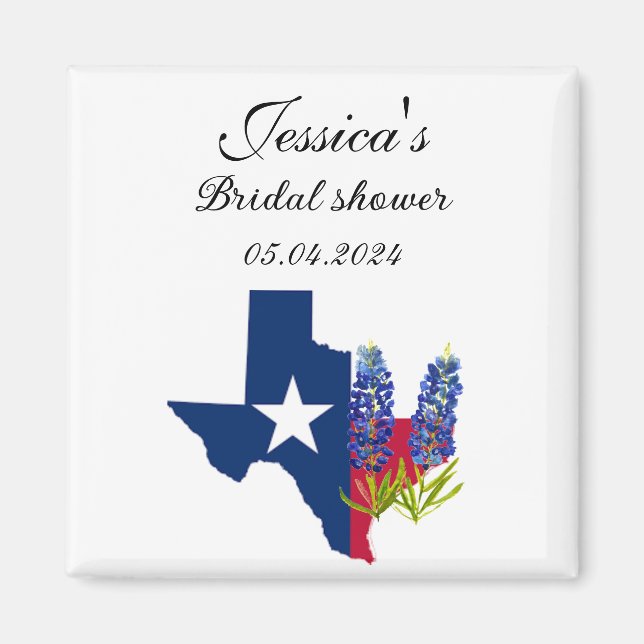Bluebonnets Texas Blume Floral Brautparty Magnet (Vorne)