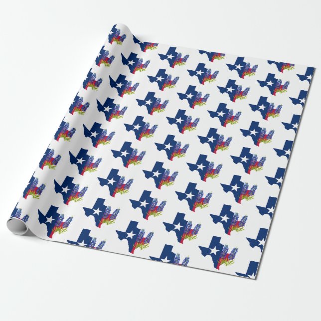 Bluebonnets Texas Blume Wildblumen Aquarell Geschenkpapier (Ungerollt)