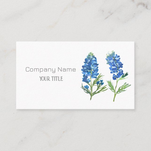 Bluebonnets Texas Company Floral Business Card Visitenkarte (Vorderseite)
