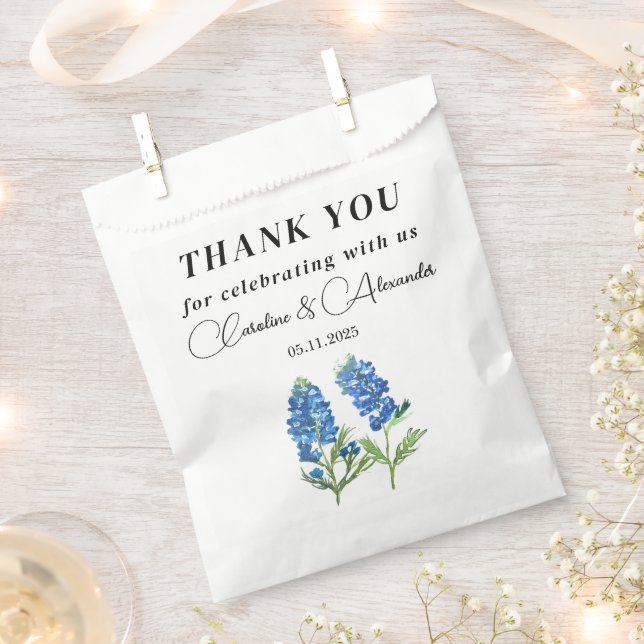 Bluebonnets Texas Floral Modern Chic Wedding Geschenktütchen (Ausgeschnitten)