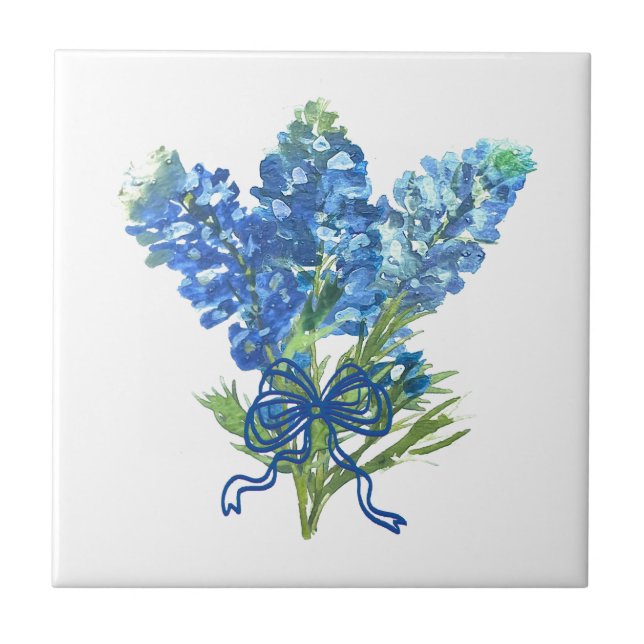 Bluebonnets Texas Staat Blume Lupine Fliese (Vorderseite)