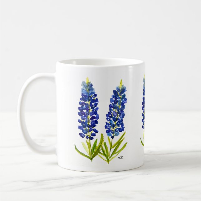 Bluebonnets Texas Staat Blume Lupine Kaffeetasse (Links)