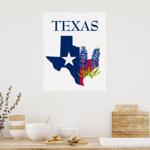 Bluebonnets Texas Staat Blume Lupine Poster