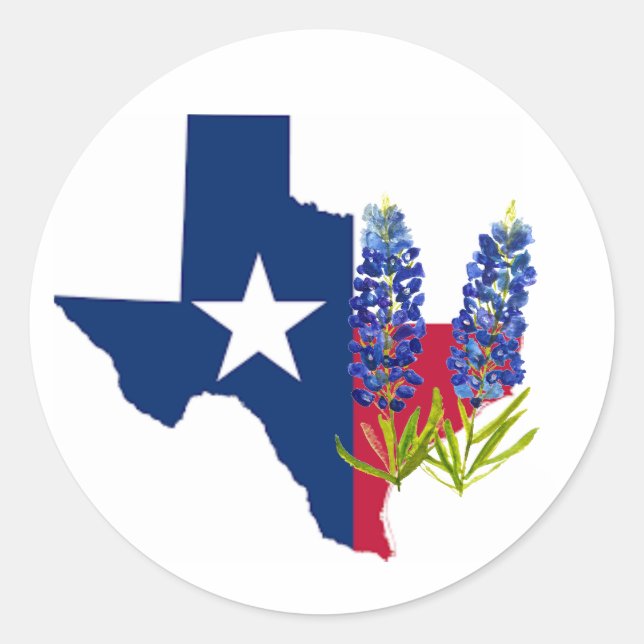 Bluebonnets Texas Staat Blume Lupine Runder Aufkleber (Vorderseite)