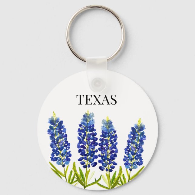 Bluebonnets Texas Staat Blume Lupine Schlüsselanhänger (Vorderseite)