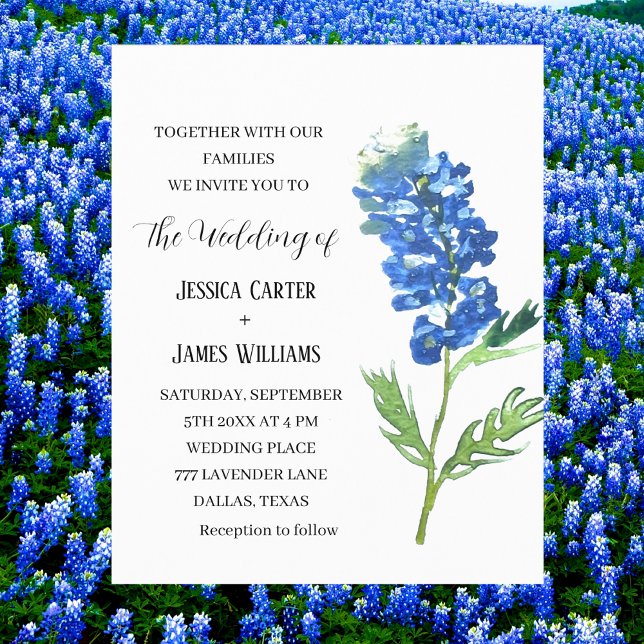 Bluebonnets Texas Watercolor Floral Wedding (Von Creator hochgeladen)