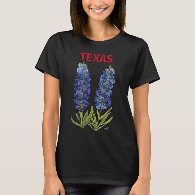 Bluebonnets Texas Wildblumen Lupine T-Shirt (Vorderseite)