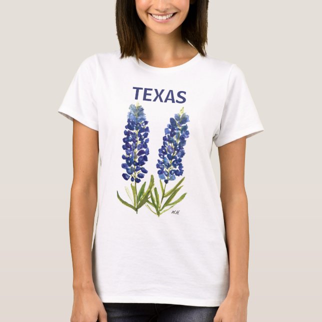 Bluebonnets Texas Wildblumen Lupine T-Shirt (Vorderseite)
