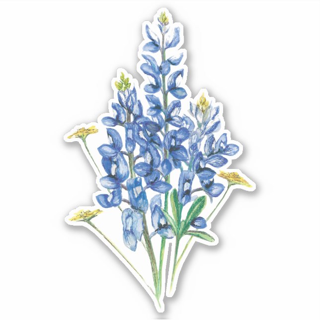 Bluebonnets und Wildblumen Aufkleber (Vorderseite)