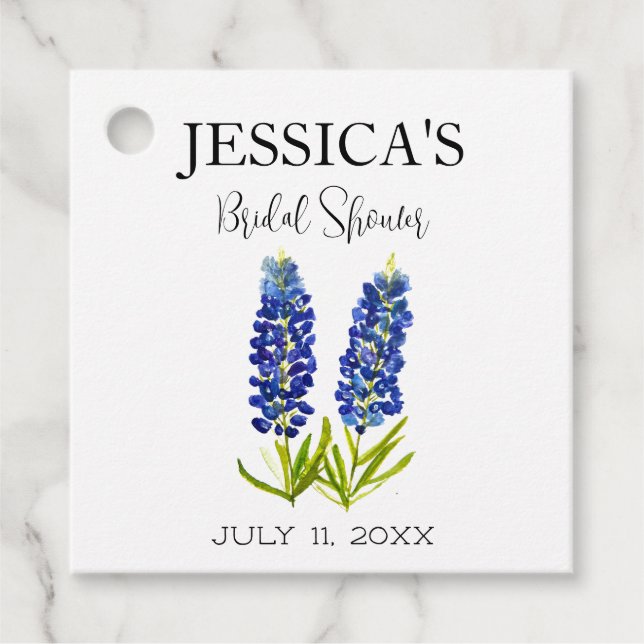 Bluebonnets Wildblume Blue Bllower Brautparty Geschenkanhänger (Vorderseite)