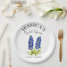 Bluebonnets Wildblume Blue Bllower Brautparty Pappteller