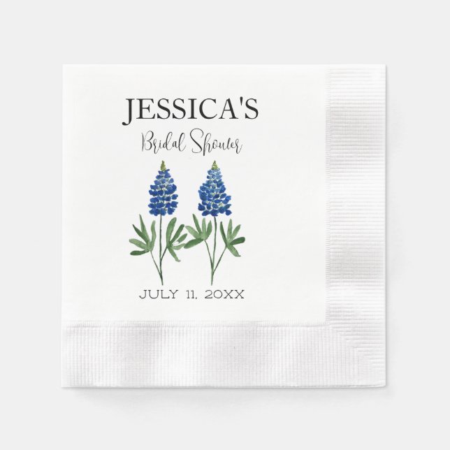 Bluebonnets Wildblume Blue Bllower Brautparty Serviette (Vorderseite)