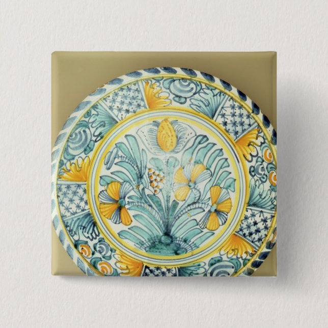 Bluedash Delftware Ladegerät, Lambeth Tonwaren Button (Vorderseite)