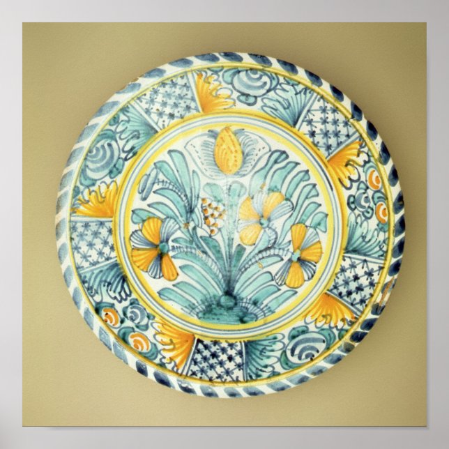 Bluedash'-Delftware-Platte, Lambeth-Töpferei Poster (Vorne)