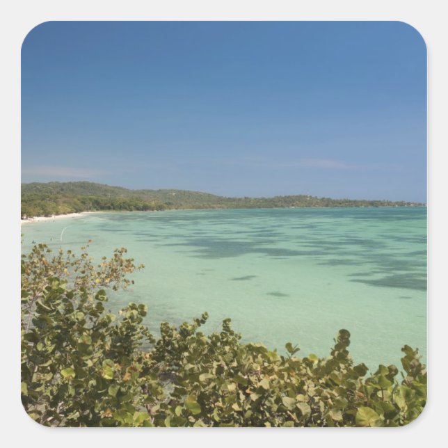 Bluefields, Jamaika, Südwestküste Quadratischer Aufkleber (Vorderseite)