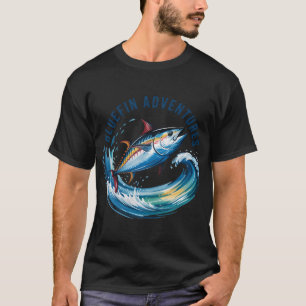 Bluefin Adventures – Blauflossen-Thunfisch Welle T-Shirt