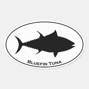 Bluefin-Thunfisch-Ikone Ovaler Aufkleber