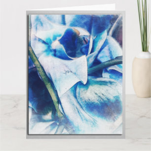 Blueful Blue Orchid Blanche Kunst Grußkarte Karte