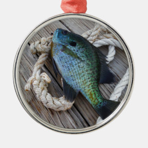 Bluegill auf Dock Ornament Aus Metall