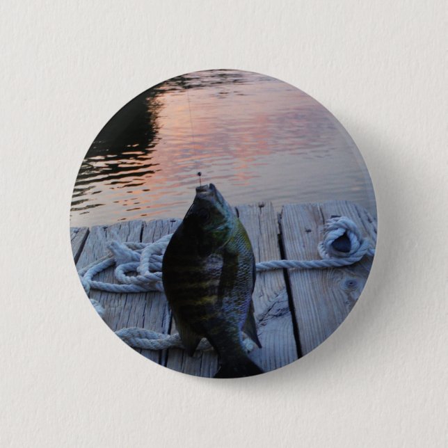 Bluegill bei Sonnenuntergang Lake Arrowhead Button (Vorderseite)