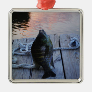 Bluegill bei Sonnenuntergang Lake Arrowhead Silbernes Ornament