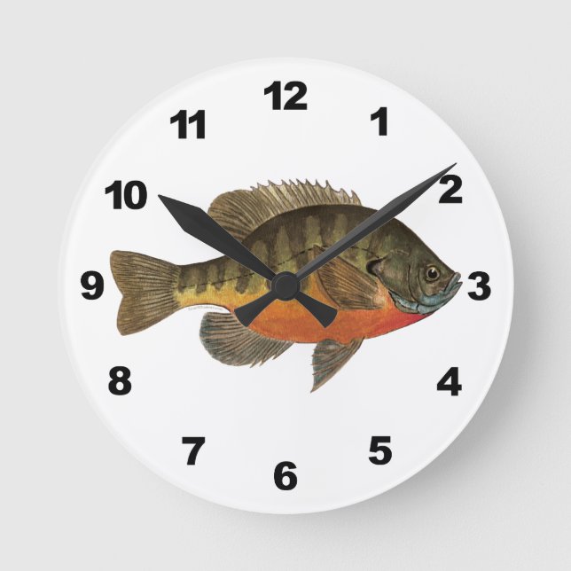 Bluegill Bream Runde Wanduhr (Vorderseite)