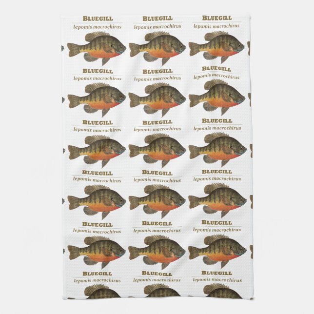 Bluegill Fischen Geschirrtuch (Vertikal)